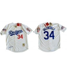 Men Mitchell & Ness Los Angeles Dodgers Fernando Valenzuela 1981 White Jersey