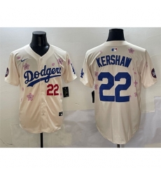 Women Los Angeles Dodgers 22 Clayton Kershaw Cream 2025 Tokyo Series Limited Stitched Baseball Jersey Women Los Angeles Dodgers 22 Clayton Kershaw Cream 2025 Tokyo Series Limited Stitched Baseball Jersey