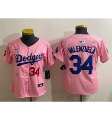 Women Los Angeles Dodgers 34 Fernando Valenzuela Pink 2025 Tokyo Series Limited Stitched Baseball Jersey Women Los Angeles Dodgers 34 Fernando Valenzuela Pink 2025 Tokyo Series Limited Stitched Baseball Jersey