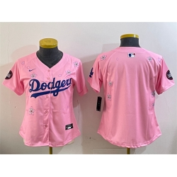 Women Los Angeles Dodgers Blank Pink 2025 Tokyo Series Limited Stitched Baseball Jersey