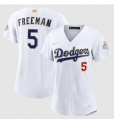 Women Los Angeles Dodgers Freddie Freeman Nike White 2026 Gold Collection Stadium Jersey Women Los Angeles Dodgers Freddie Freeman Nike White 2026 Gold Collection Stadium Jersey