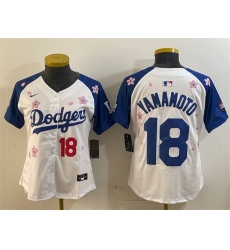 Youth Los Angeles Dodgers 18 Yoshinobu Yamamoto White Royal 2025 Tokyo Series Limited Stitched Baseball Jersey Youth Los Angeles Dodgers 18 Yoshinobu Yamamoto White Royal 2025 Tokyo Series Limited Stitched Baseball Jersey