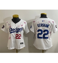 Youth Los Angeles Dodgers 22 Clayton Kershaw White 2025 Tokyo Series Limited Stitched Baseball Jersey