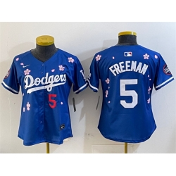 Youth Los Angeles Dodgers 5 Freddie Freeman Royal 2025 Tokyo Series Limited Stitched Baseball Jersey