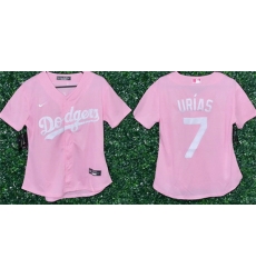 Youth Los Angeles Dodgers 7 Julio Urias Pink Stitched Baseball Jersey Youth Los Angeles Dodgers 7 Julio Urias Pink Stitched Baseball Jersey