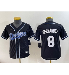 Youth Los Angeles Dodgers 8 Enrique Hernandez Black Stitched Baseball Jersey Youth Los Angeles Dodgers 8 Enrique Hernandez Black Stitched Baseball Jersey