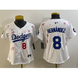 Youth Los Angeles Dodgers 8 Enrique Hernandez White 2025 Tokyo Series Limited Stitched Baseball Jersey