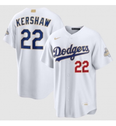 Youth Los Angeles Dodgers Clayton Kershaw Nike White 2026 Gold Collection Stadium Jersey