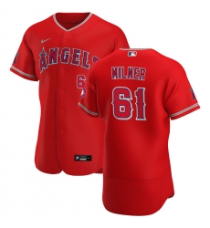 Men Los Angeles Angels 61 Hoby Milner Men Nike Red Alternate 2020 Flex Base Player MLB Jersey