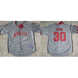 Men Los Angeles Angels Nolan Ryan #30 Majestic Gray Classic Stitched MLB Jersey