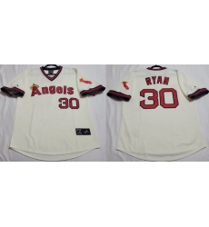 Men Los Angeles Angels Nolan Ryan #30 Majestic Home White Stitched Jersey