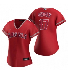 Women Los Angeles Angels 17 Shohei Ohtani Red Stitched Baseball Jersey 