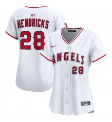 Women Los Angeles Angels 28 Kyle Hendricks White Home Stitched Baseball Jersey