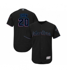 Mens Miami Marlins 20 Wei Yin Chen Black Alternate Flex Base Authentic Collection Baseball Jersey