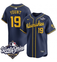 Men Milwaukee Brewers  19 Robin Yount Navy 2026 World Series Alternate Limited Stitched Baseball Jersey