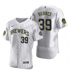 Men Milwaukee Brewers 39 Corbin Burnes White Flex Base Stitched MLB jersey