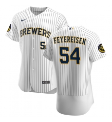 Men Milwaukee Brewers 54 J P  Feyereisen Men Nike White Home 2020 Flex Base Player MLB Jersey