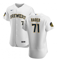 Men Milwaukee Brewers 71 Josh Hader Men Nike White Home 2020 Flex Base Player MLB Jersey