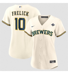 Women Milwaukee Brewers  10 Sal Frelick Cream 2026 World Series Limited Stitched Baseball Jersey