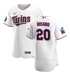 Men Minnesota Twins 20 Eddie Rosario Men Nike White Home 2020 60th Season Flex Base Team MLB Jersey