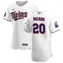 Men Minnesota Twins 20 Eddie Rosario Men Nike White Home 2020 60th Season Flex Base Team MLB Jersey