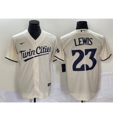 Men Minnesota Twins 23 Royce Lewis Cream Cool Base Stitched Baseball Jersey