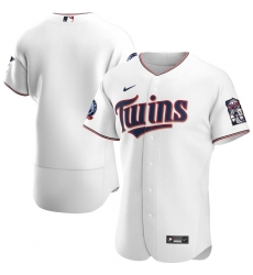 Men Minnesota Twins Men Nike White Home 2020 60th Season Flex Base Team MLB Jersey