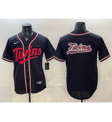 Men Minnesota Twins Team Big Logo 2026 Fashion Replica Black Out Stitched Baseball Jerseys