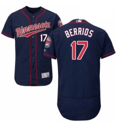 Mens Majestic Minnesota Twins 17 Jose Berrios Authentic Navy Blue Alternate Flex Base Authentic Collection MLB Jersey