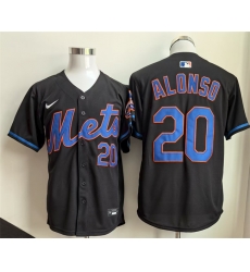 Men New York Mets 20 Pete Alonso Black 2025 Stitched Baseball Jersey