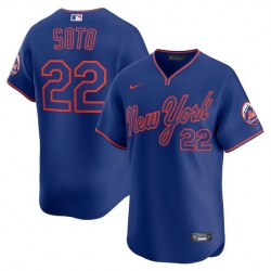 Men New York Mets 22 Juan Soto Royal 2025 Alternate Limited Stitched Baseball Jersey