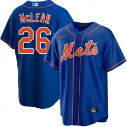 Men New York Mets  26 Nolan McLean Blue Cool Base Stitched Baseball Jersey