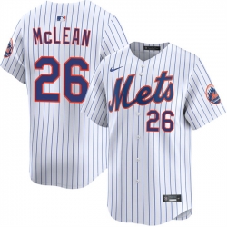 Men New York Mets  26 Nolan McLean White 2025 Home Limited Stitched Baseball Jersey