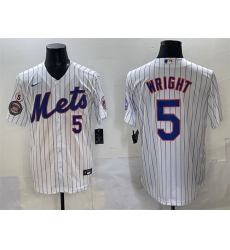 Men New York Mets 5 David Wright White With Patch Stitched Baseball Jersey Men New York Mets 5 David Wright White With Patch Stitched Baseball Jersey