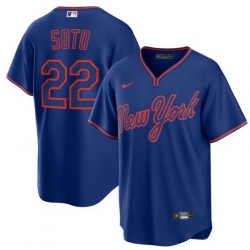 Men New York Mets Juan Soto 22 Royal Alternate Stitched Jersey