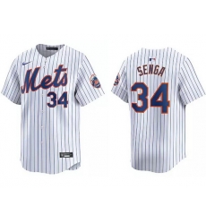 Men New York Mets Kodai Senga 34 White Flex Base Stitched Jersey