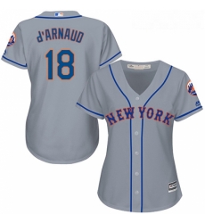 Womens Majestic New York Mets 18 Travis dArnaud Replica Grey Road Cool Base MLB Jersey