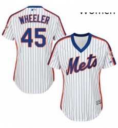 Womens Majestic New York Mets 45 Zack Wheeler Replica White Alternate Cool Base MLB Jersey