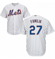 Youth Majestic New York Mets 27 Jeurys Familia Replica White Home Cool Base MLB Jersey