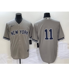 Men New York Yankees 11 Anthony Volpe Gray Cool Base Stitched Baseball Jersey