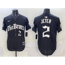 Men New York Yankees 2 Derek Jeter Black  27Gothic Legacy Edition 27 Vapor Premier Limited Stitched Baseball Jersey