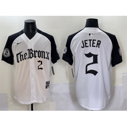 Men New York Yankees 2 Derek Jeter White Black  27Gothic Legacy Edition 27 Vapor Premier Limited Stitched Baseball Jersey
