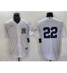 Men New York Yankees 22 Juan Soto White Cool Base Stitched Baseball Jersey 2