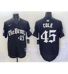 Men New York Yankees 45 Gerrit Cole Black  27Gothic Legacy Edition 27 Vapor Premier Limited Stitched Baseball Jersey