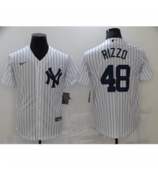 Men New York Yankees 48 Anthony Rizzo Nike White Home Official Replica Player Jersey