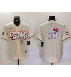 Men New York Yankees Blank Cream The Bronx Graffiti V2 Vapor Limited Stitched Baseball Jersey 6