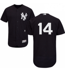 Mens Majestic New York Yankees 14 Brian Roberts Navy Blue Alternate Flex Base Authentic Collection MLB Jersey