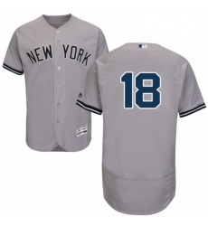 Mens Majestic New York Yankees 18 Didi Gregorius Grey Road Flex Base Authentic Collection MLB Jersey