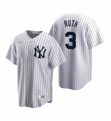 Mens Nike New York Yankees 3 Babe Ruth White Cooperstown Collection Home Stitched Baseball Jerse