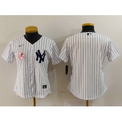 Women New York Yankees White Team Big Logo Cool Base Stitched Jersey 6